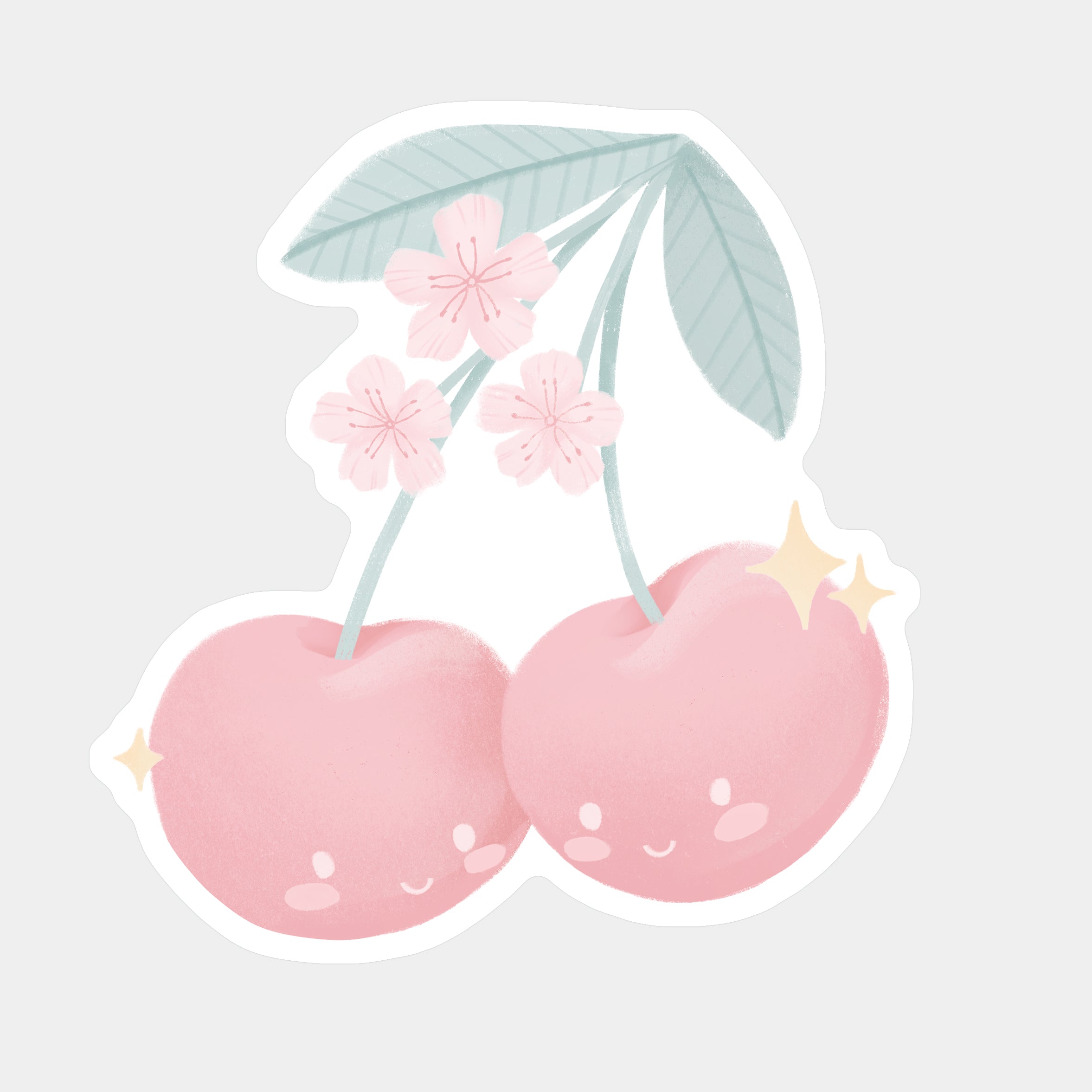 Clear Cherries Sticker | Laptop Stickers | 3x2.9 in