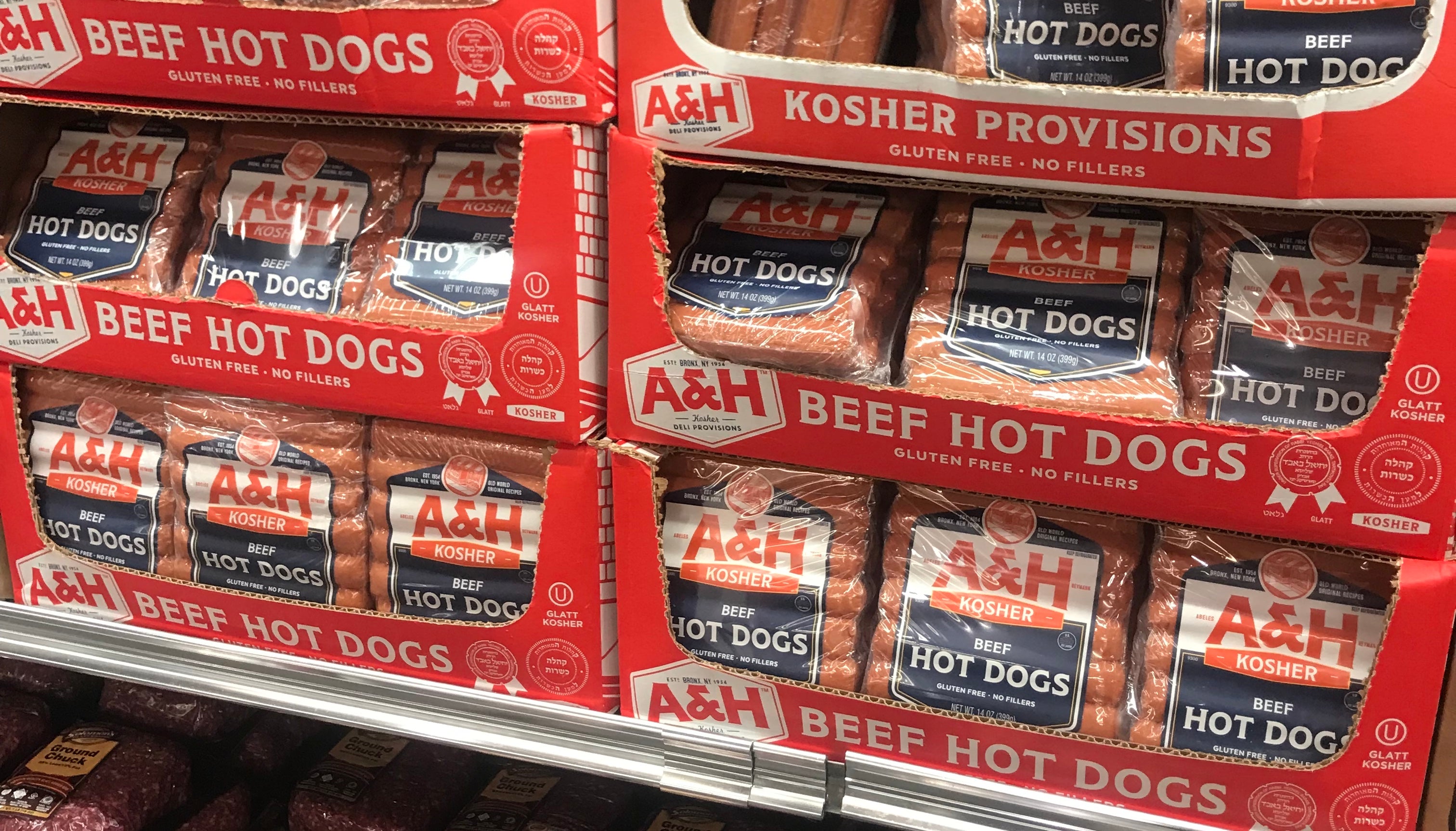 A & H All Beef Reduced Fat & Sodium Kosher Hot Dogs 12 oz. – Shop Abeles  Heymann