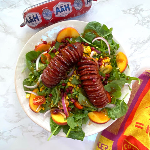 Hasselback Salami Salad