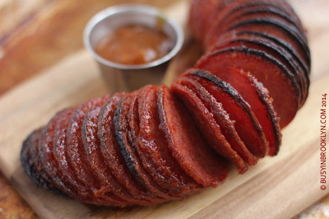 Drunken Hasselback Salami