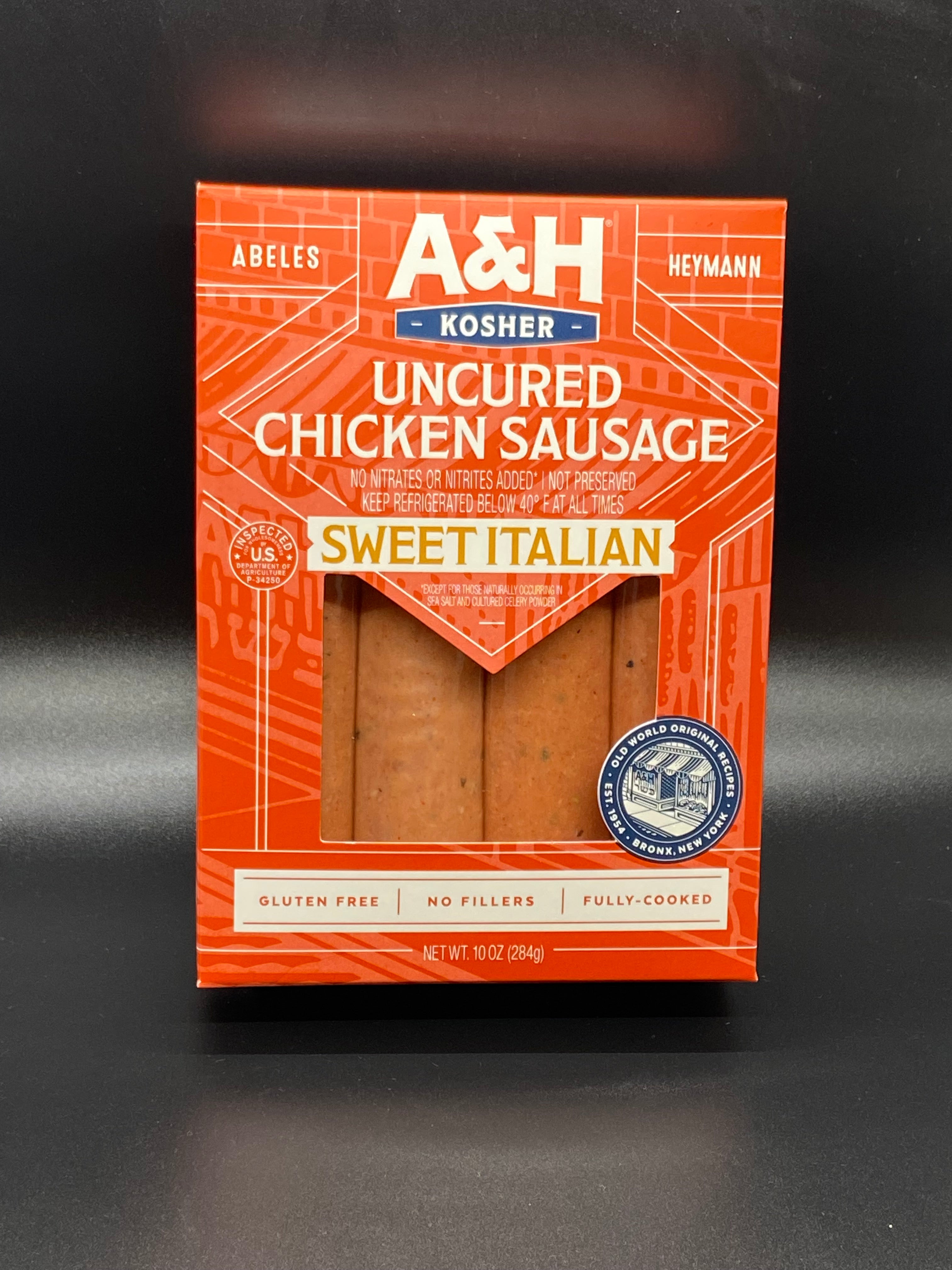 A & H Uncured No-Nitrate Added Reduced Fat & Sodium Kosher Beef Hot Dogs 12  oz.