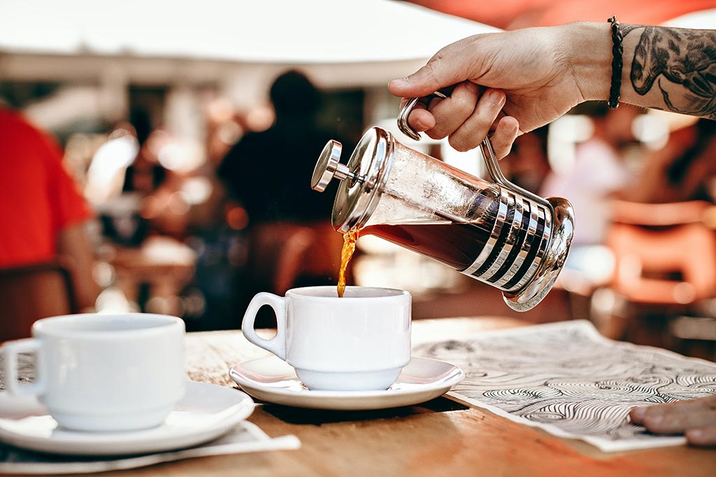 Französische Kaffeezubereitungs-Technik