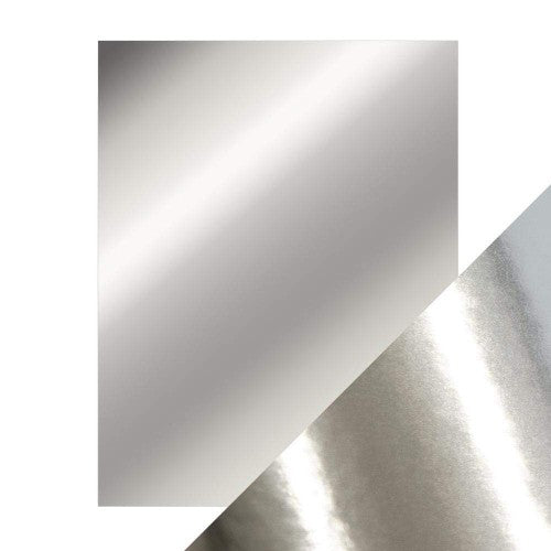 Tonic Studios Mirror Glossy Cardstock 8.5″X11″ 5/Pkg Chrome Silver