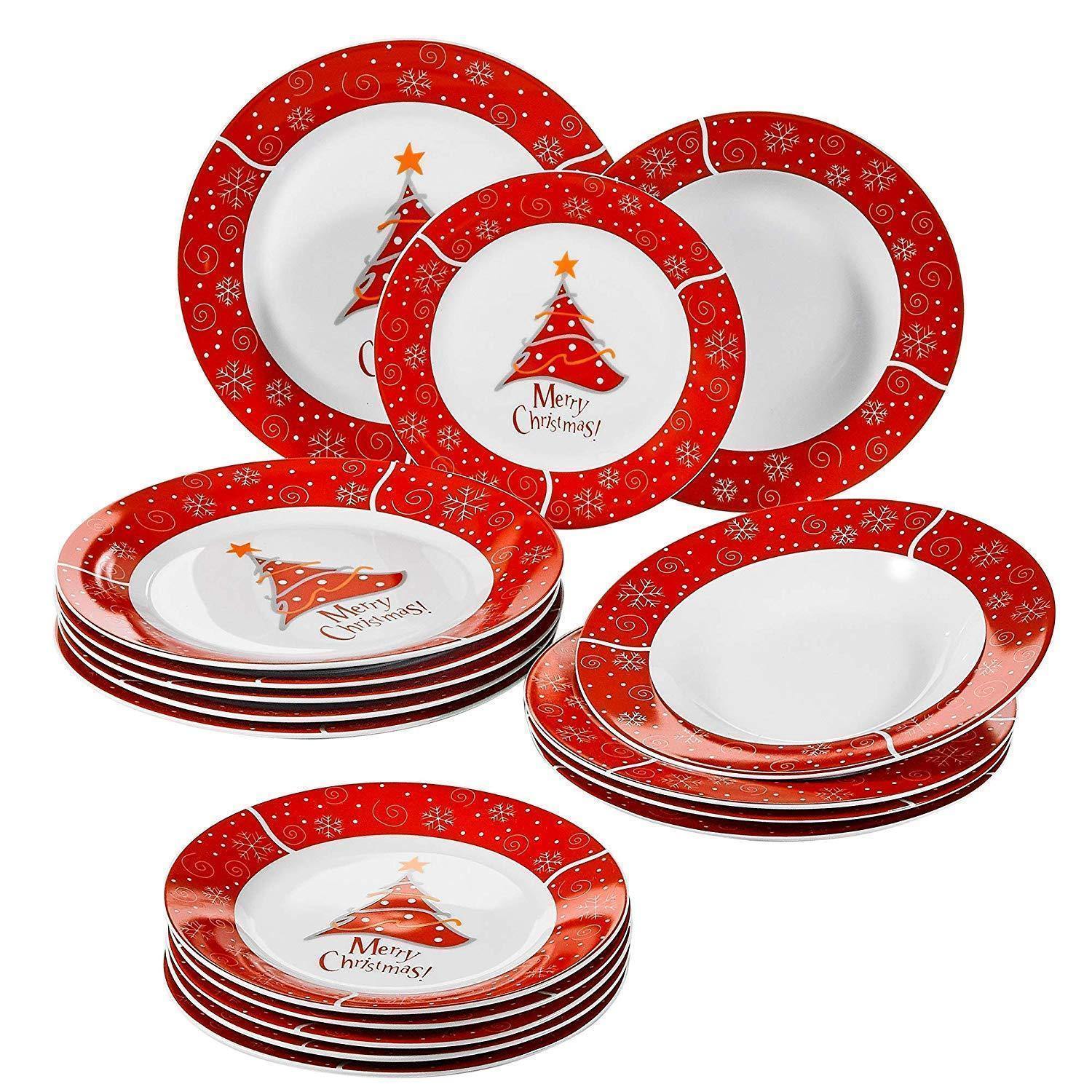 18-Piece Christmas Porcelain Dinnerware Set