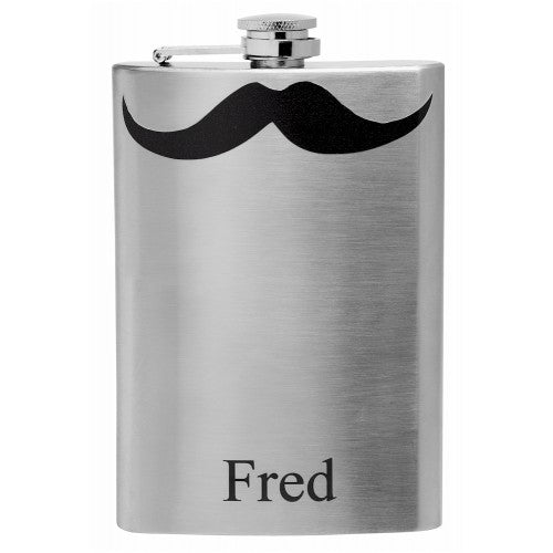 Personalized Mustache Flask