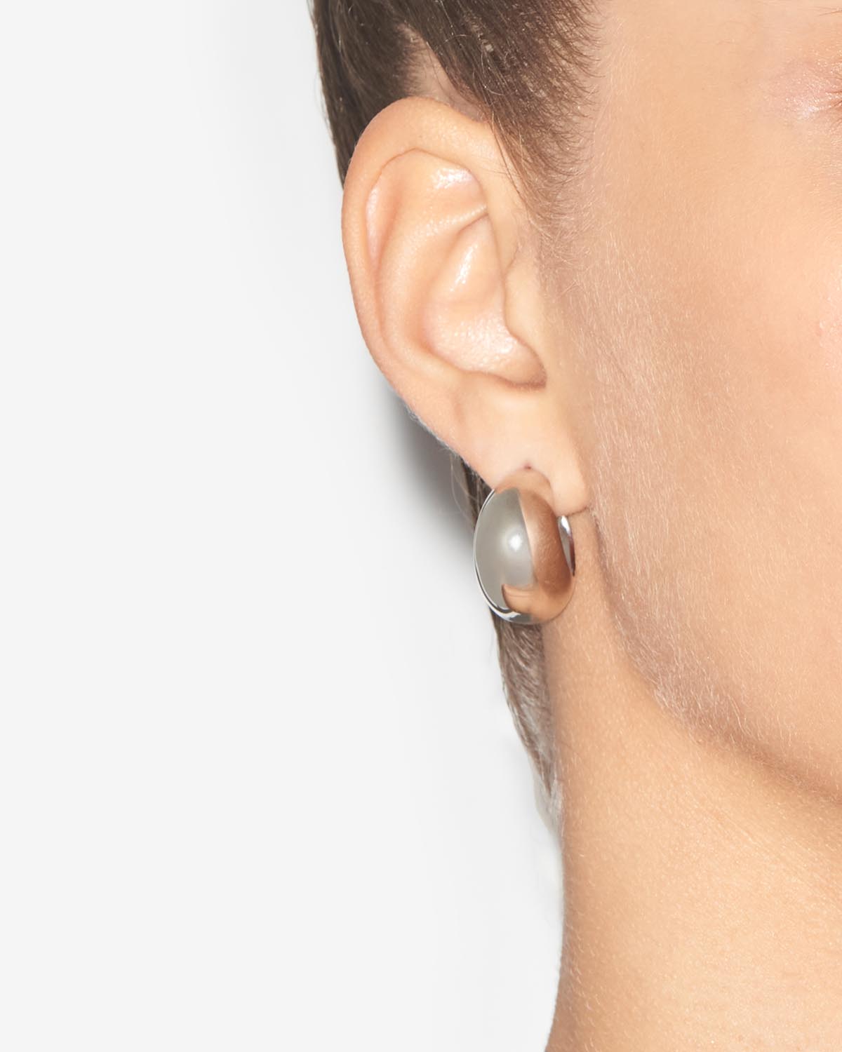 Isabel Marant Shiny Crescent Earrings In Metallic