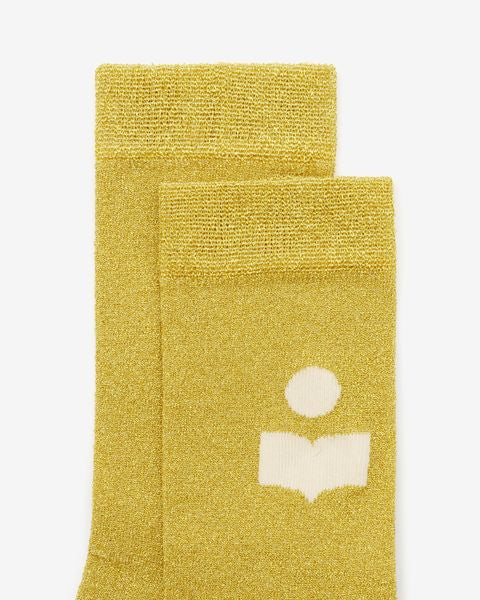 Isabel Marant Slazia Cupro Socks In Yellow