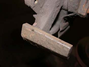 Worn down slide rail