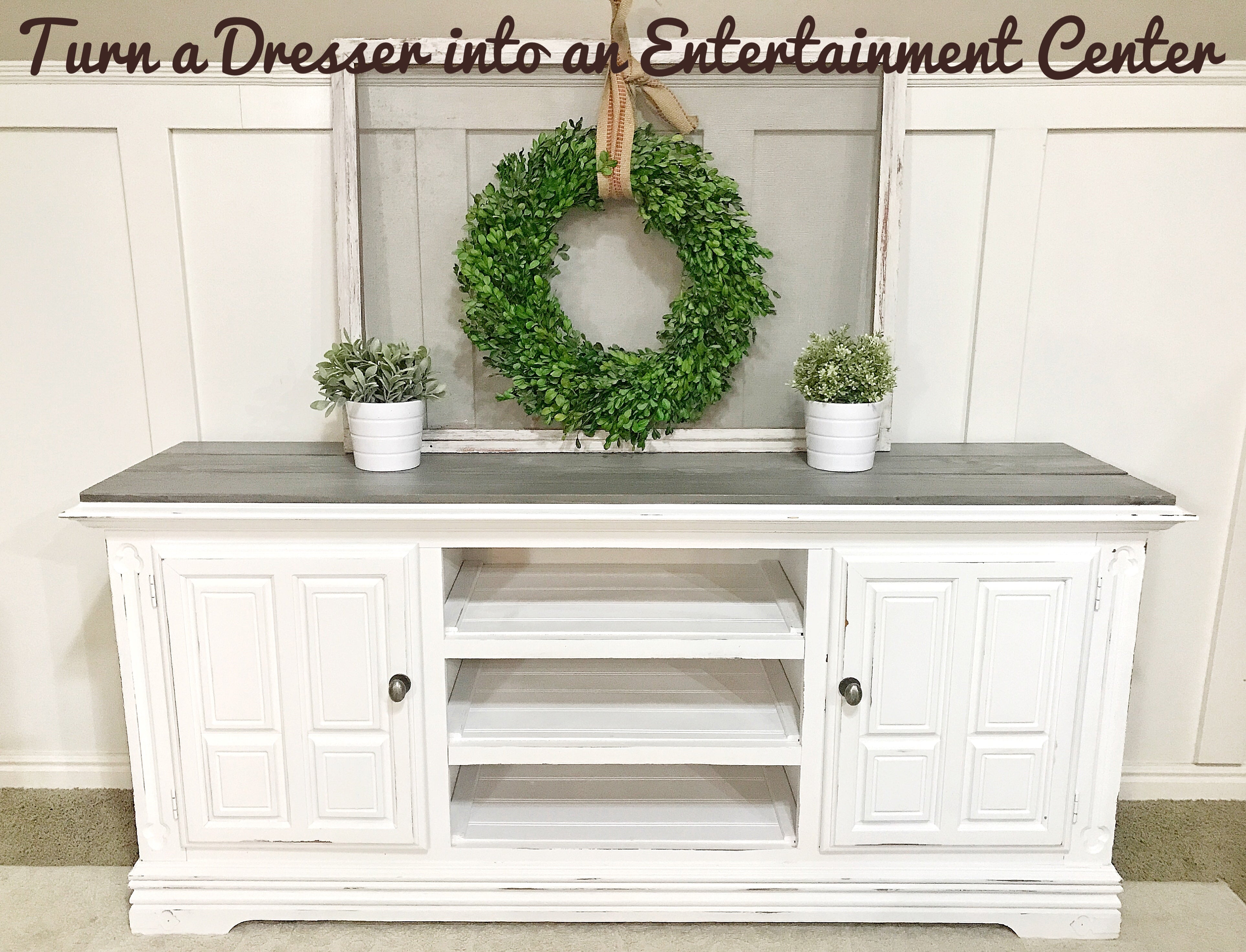 Turn A Dresser Into An Entertainment Center Youtube Video Jami