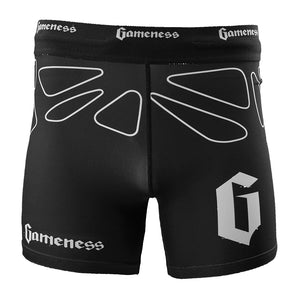 GAMENESS VALE TUDO SHORTS CLASSIC BLACK/WHITE - MSM FIGHT SHOP