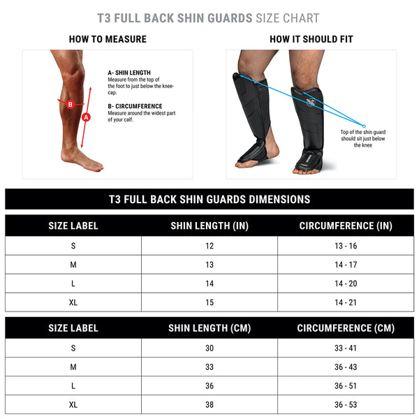 Shinguard Size Chart | Tabla de Tallas – MSM FIGHT SHOP