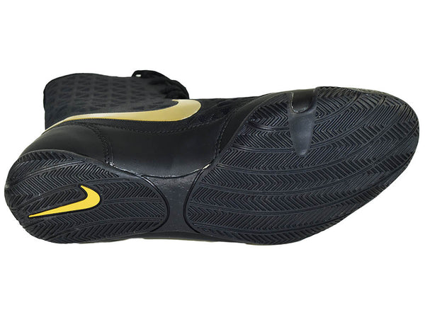 black and gold nike boxing shoes