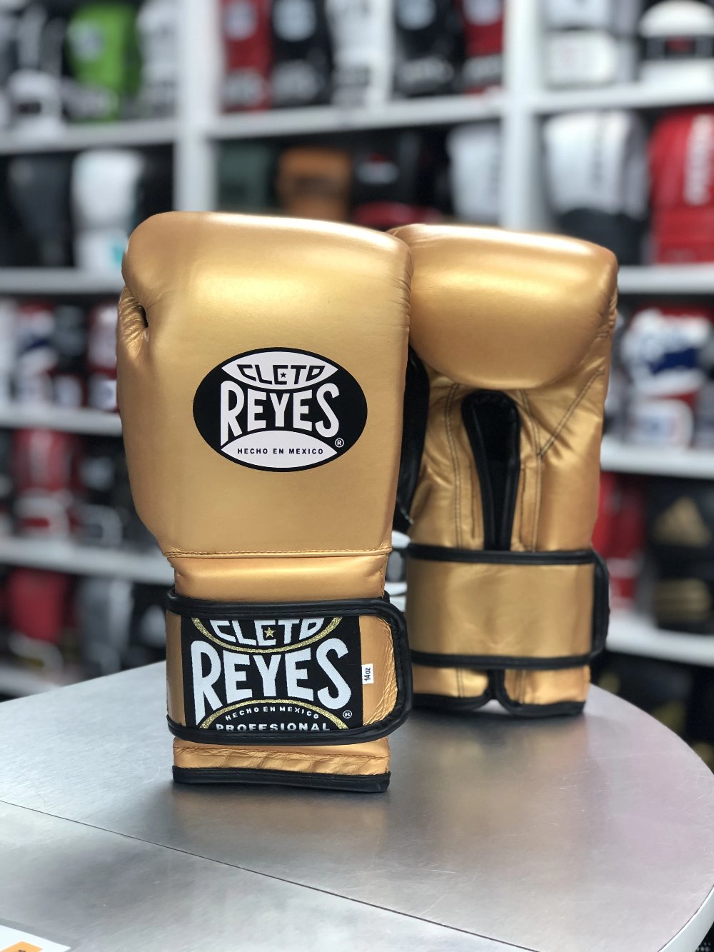 MSM Fight Shop | Cleto Reyes Limited Edition Training Velcro Boxing Gloves - Solid Gold – MSM ...