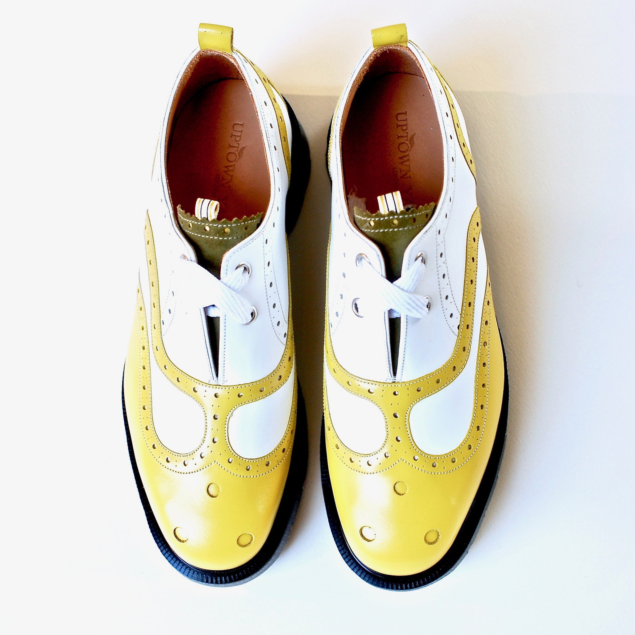 Shoe: Kaya Two Tone - (Yellow \u0026 White 