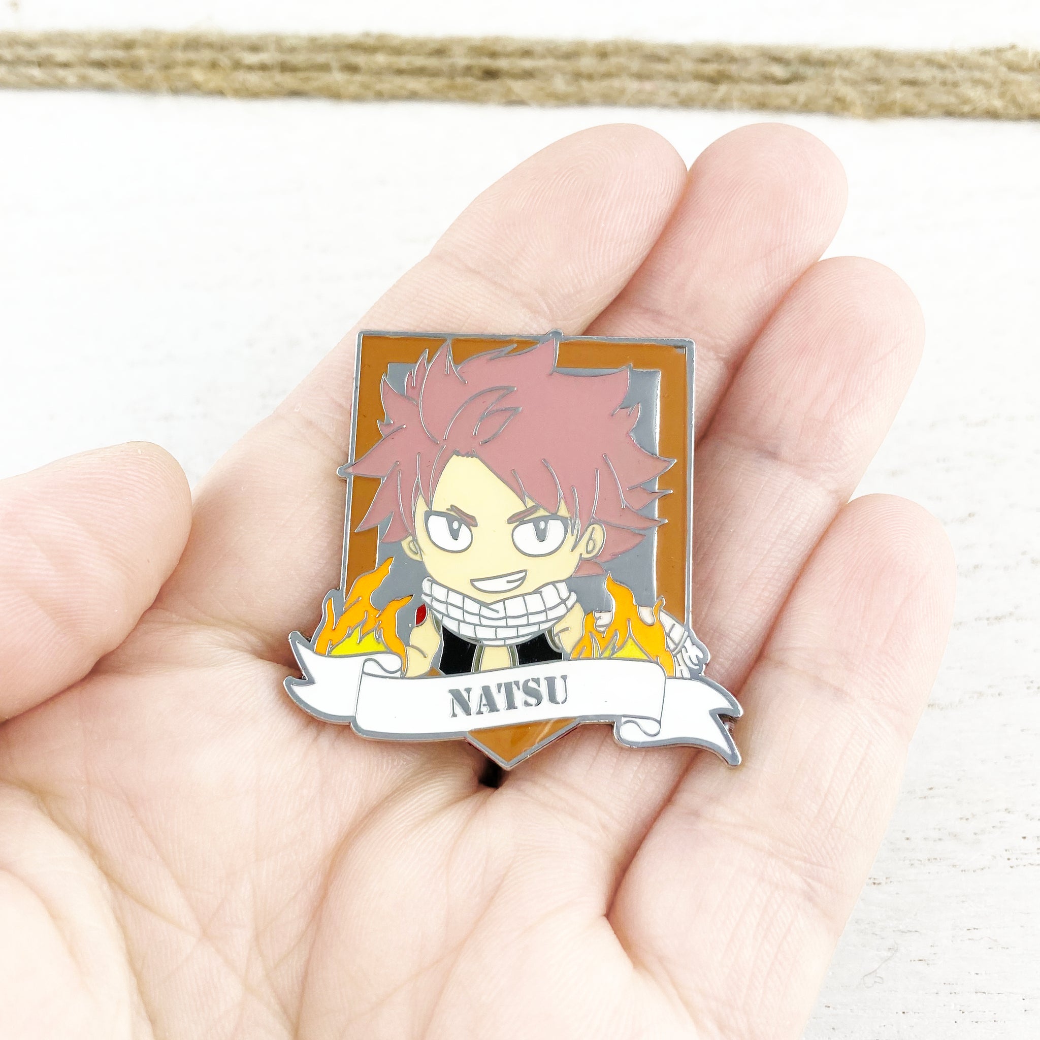 Enamel Pin Fairy Tail Natsu Flag Shape Pinz N Thingz