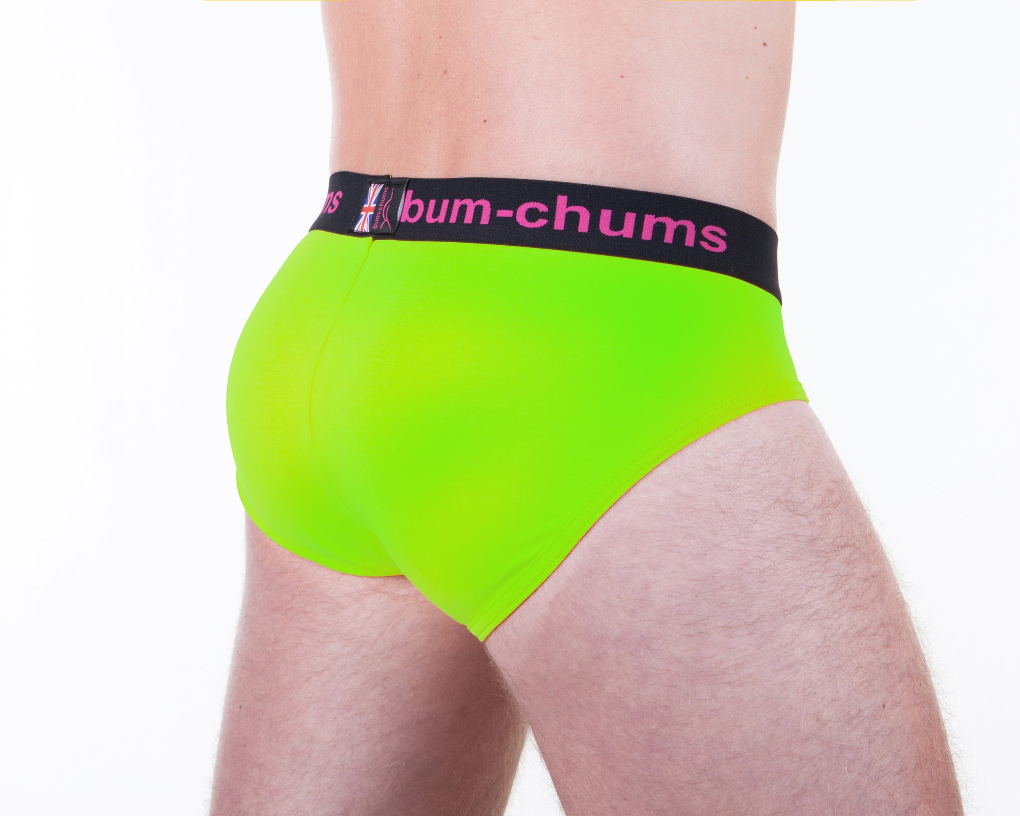 Bum Chums Basik Af Zest Brief Bold Mens Underwear Lime Green Bum Chums British Brand 2056
