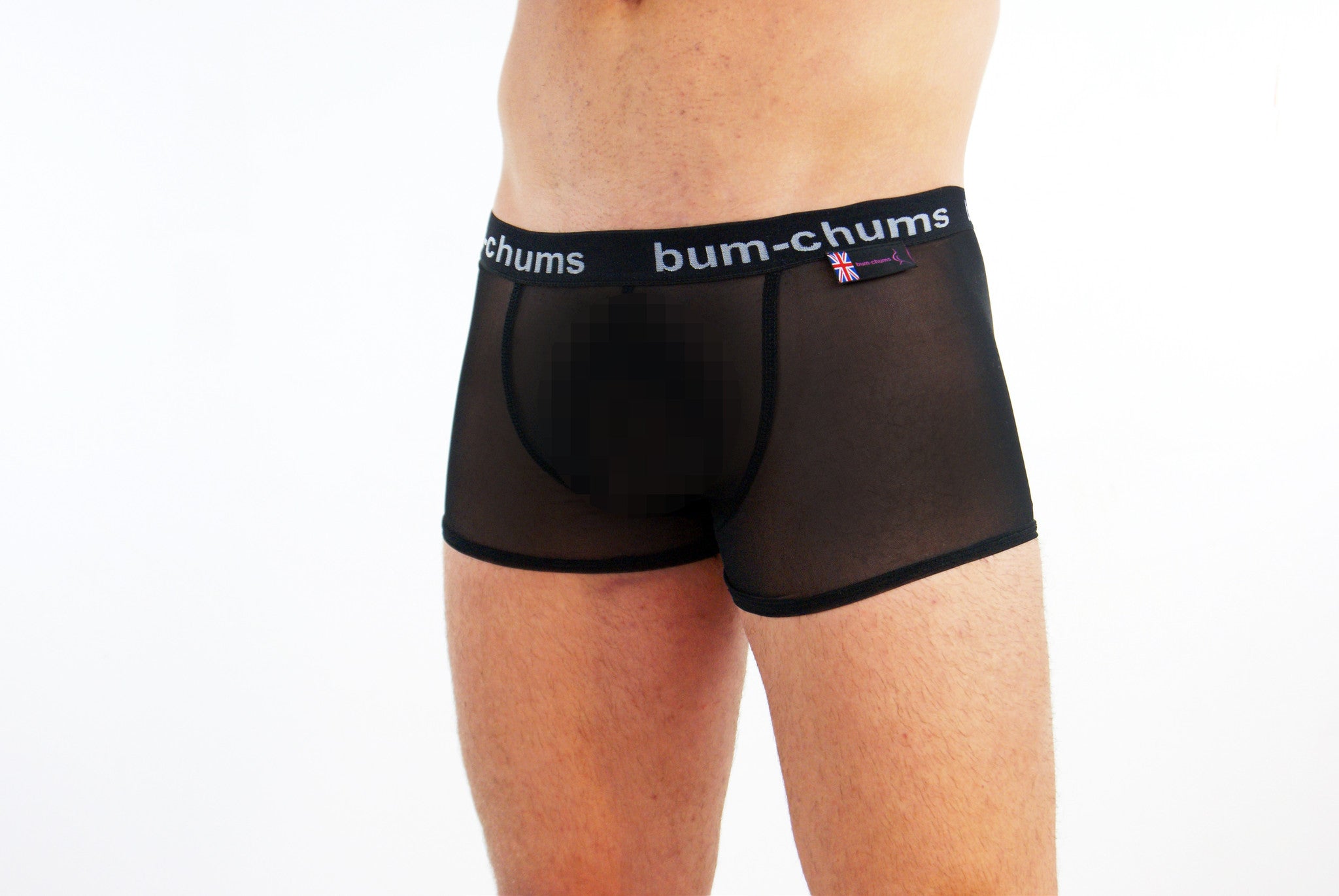 Bum Chums Sneak Peek Black Lycra Mesh Mens Underwear Bum Chums 6851