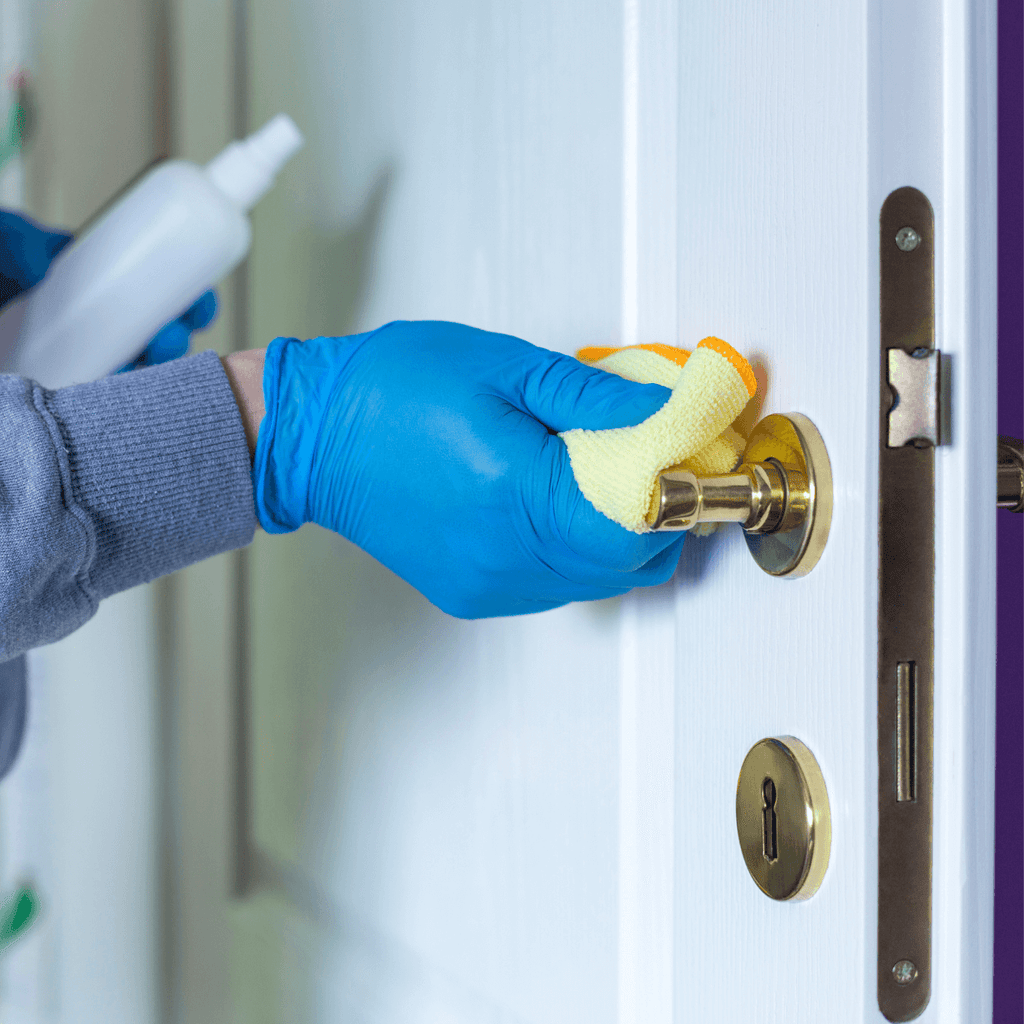 cleaning door hardware