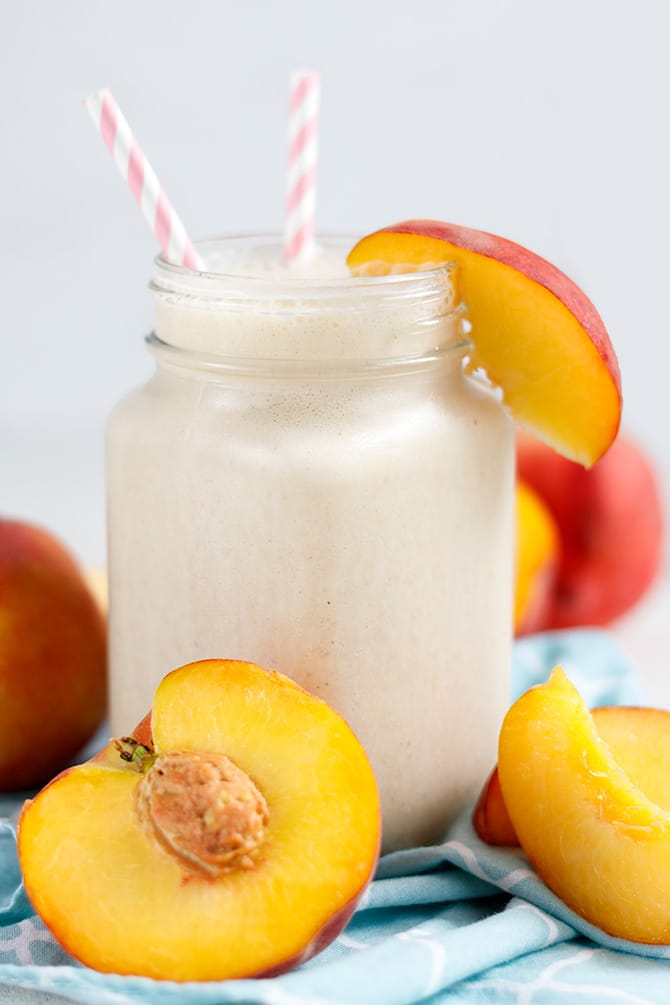 Peach Cobbler Protein Shake 