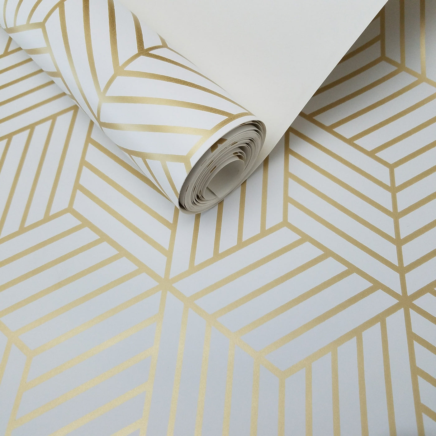 White And Gold Peel And Stick Wallpaper - typikalempire