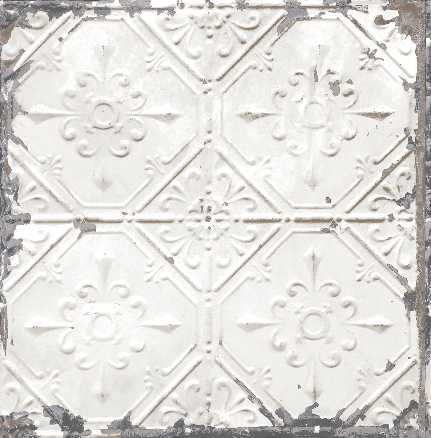 Wallpops Vintage White Tin Ceiling Tile Wallpaper Nu2213 D Marie Interiors