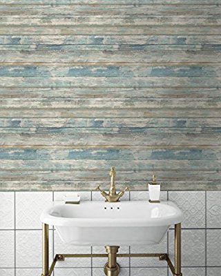 Distressed wood wallpaper