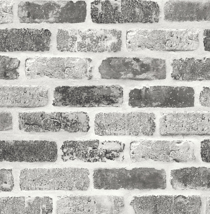 Nextwall Peel And Stick Gray Washed Rustic Brick Wallpaper Nw30510