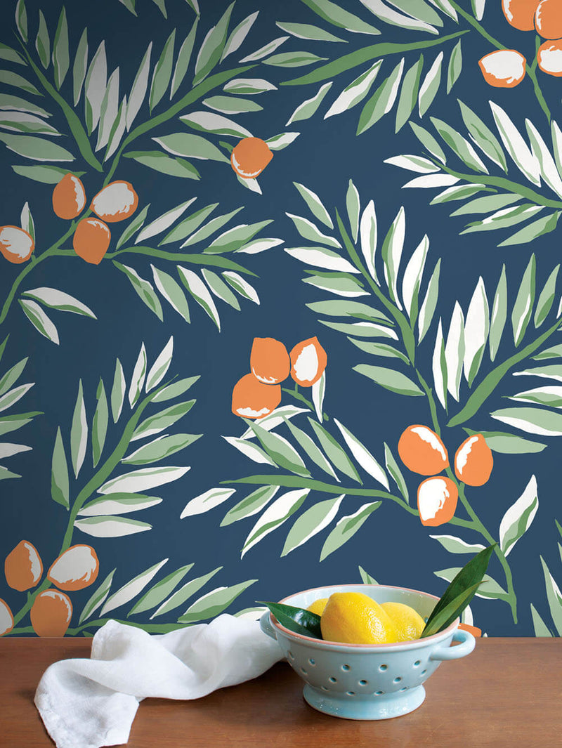NextWall Peel and Stick Citrus Botanical Floral Wallpaper | NW33208 – D