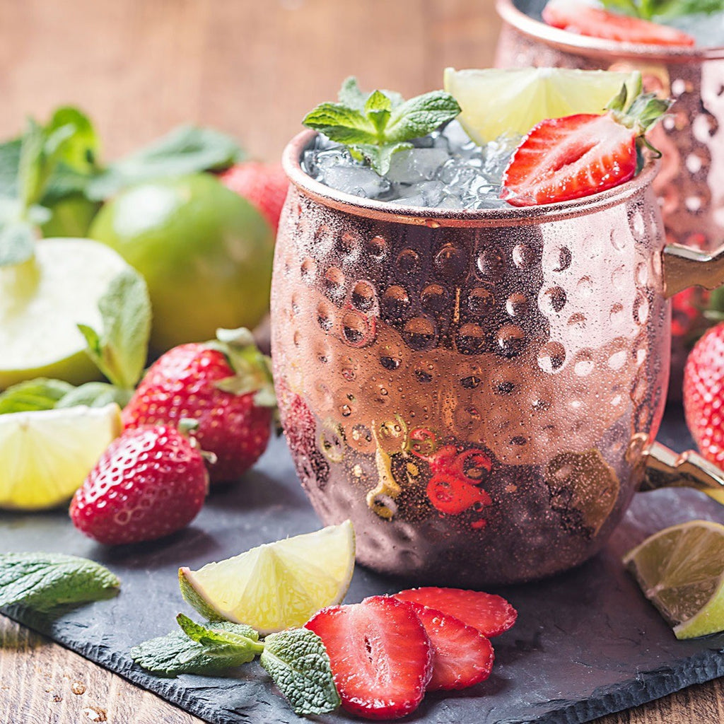 strawberry moscow mule mocktail