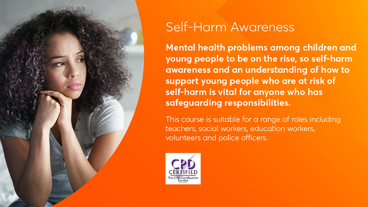 Self Harm Awareness key information title slide
