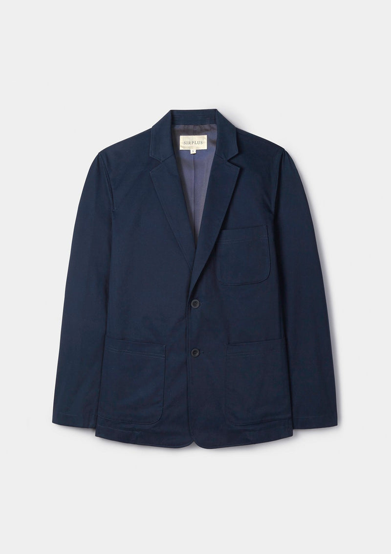 Navy Brushed Cotton Blazer – SIRPLUS