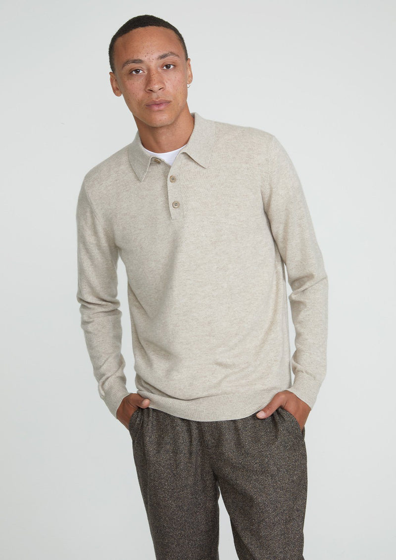 long sleeve polo cashmere