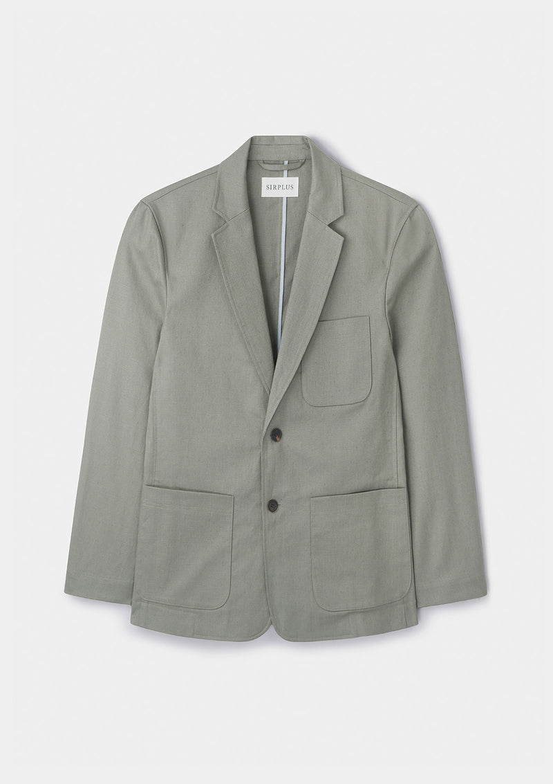 Sage Green Cotton Linen Blazer | SIRPLUS