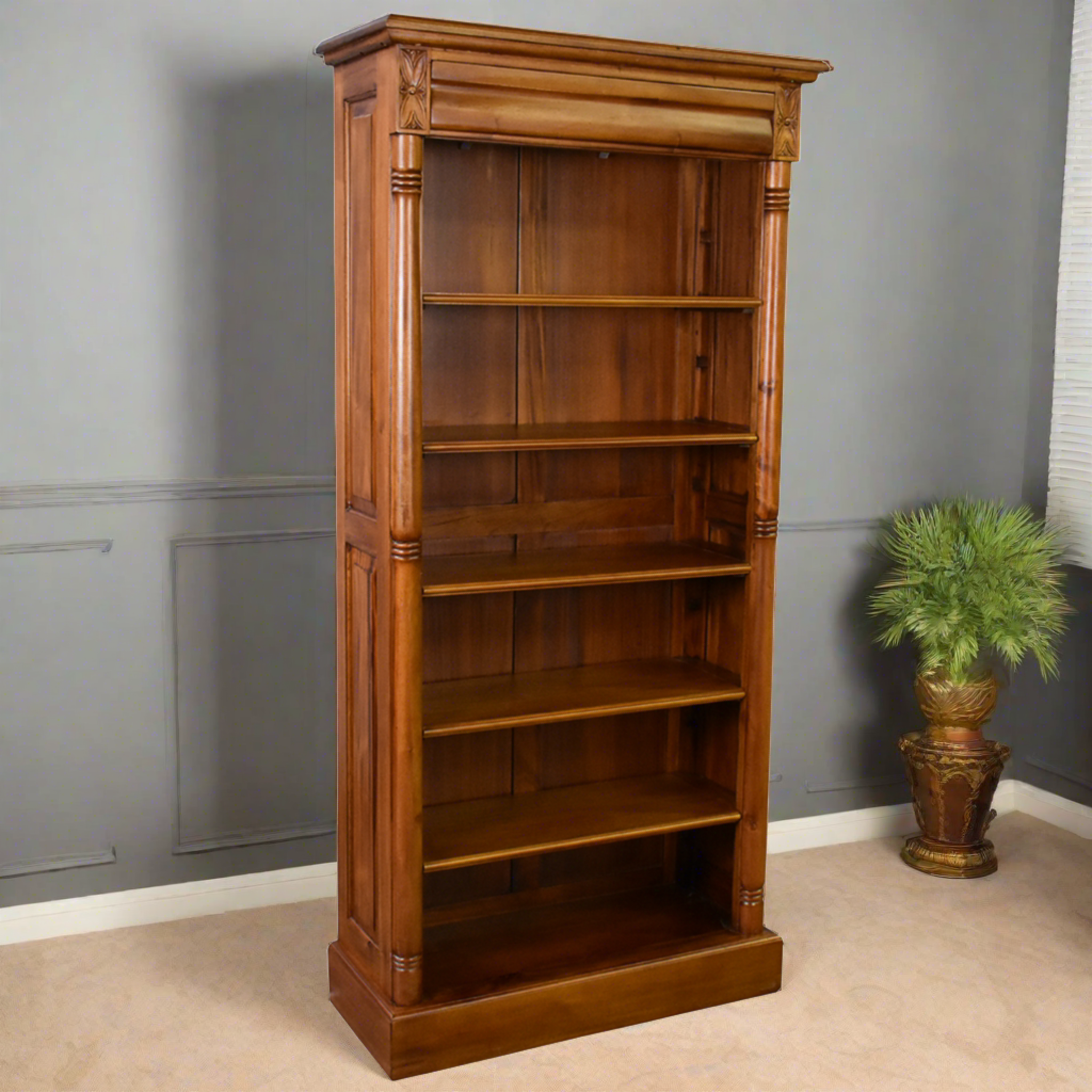 Legacy Open Bookcase - Light Brown Walnut