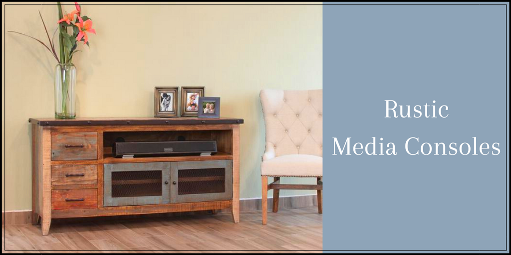 Rustic Media Consoles from Crafters and Weavers