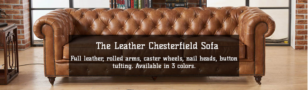 Top Full Grain Leather Chesterfield Sofas for sale with Free Shipping