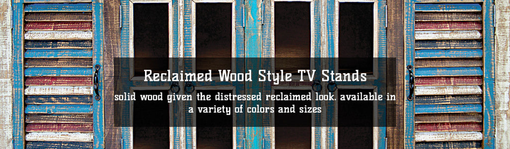 Reclaimed Distressed Painted Wood TV Stands
