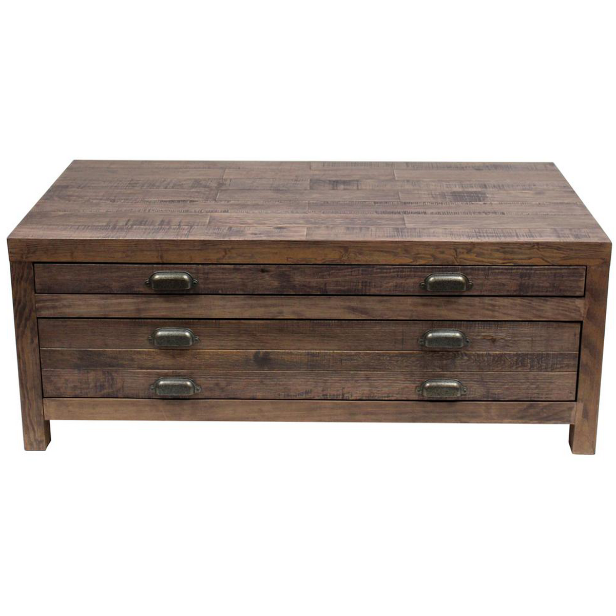 Emerson 2 Drawer Coffee Table Rustic Walnut Crafters And Weavers