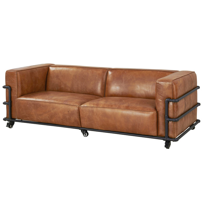 Henry Industrial Modern Leather Sofa (2 Colors Available) — Crafters and  Weavers