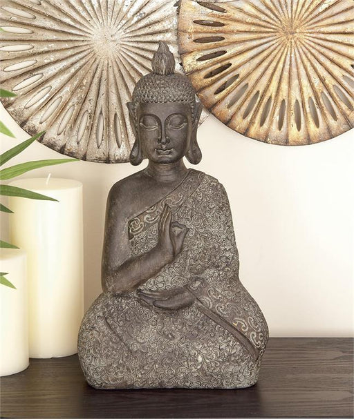 Living & Co Decorative Buddha Ornament - 18cm x 15cm x 26cm Brown Mid Brown  Mid