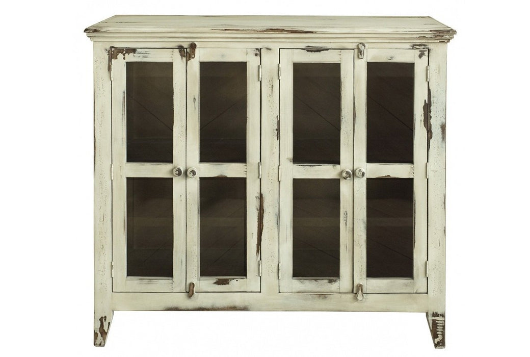 Bayshore Rustic 4 Door Curio Cabinet Bookcase Media Console