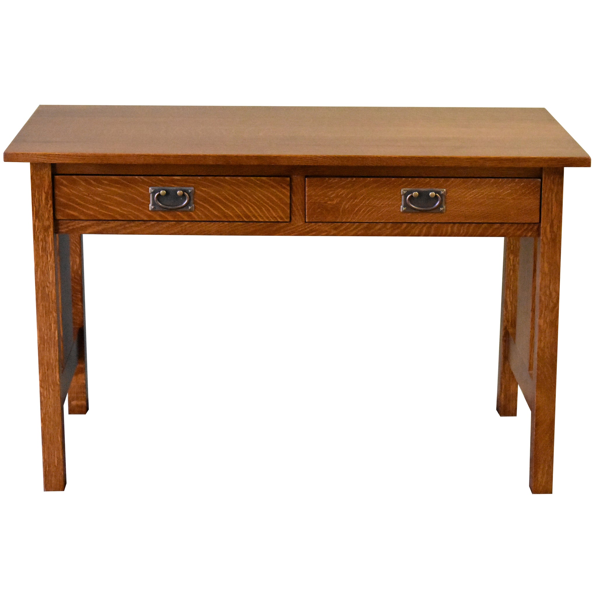 Mission / Arts and Crafts Solid Oak Writing Desk with Dovetail Drawers