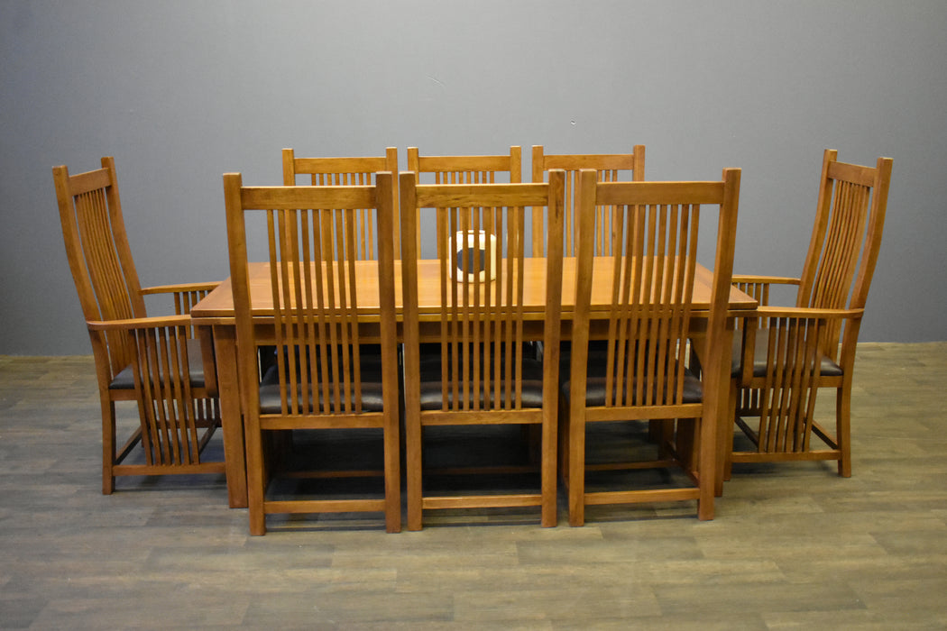 dining table and high back chairs