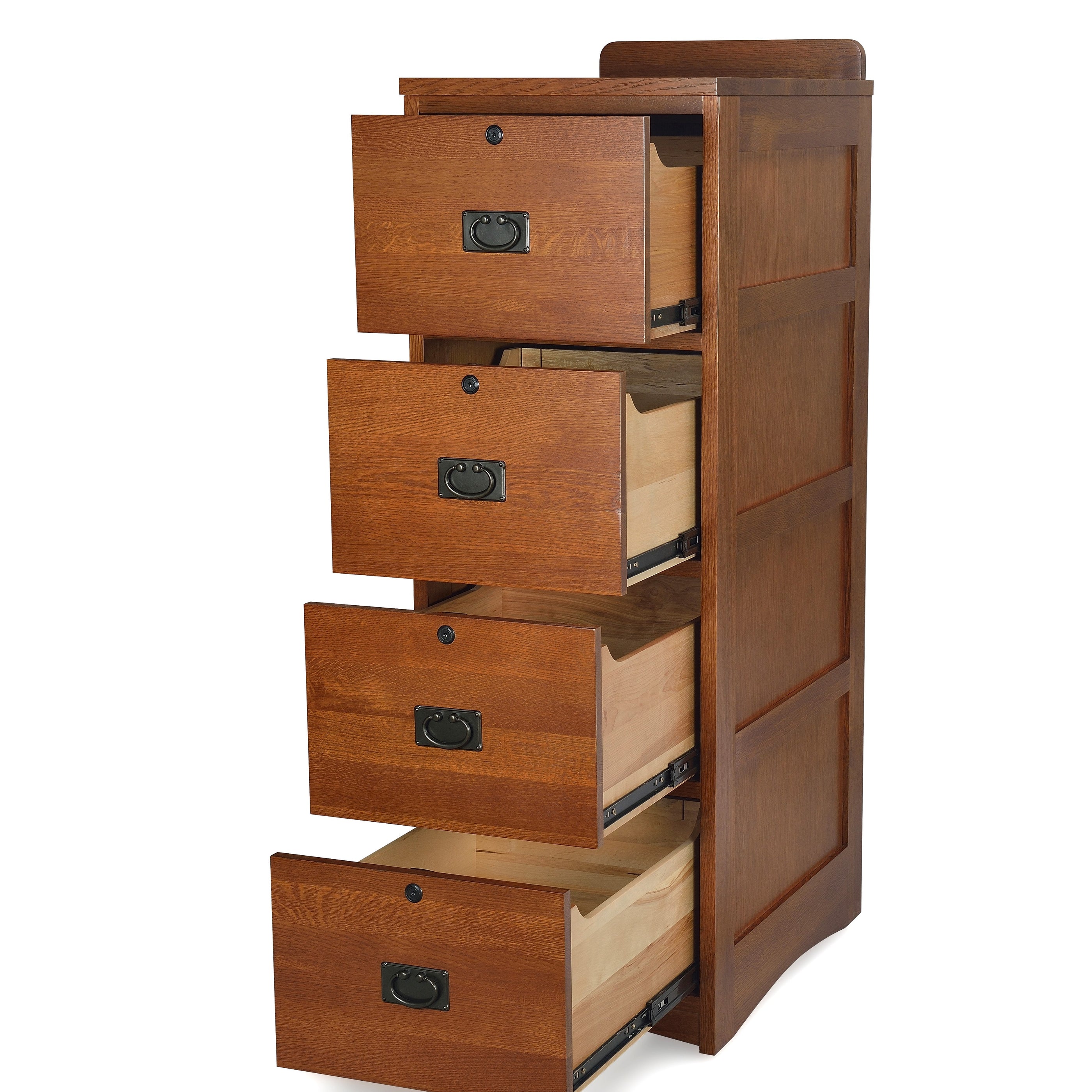 Mission Solid Oak 4 Drawer File — Crafters and Weavers