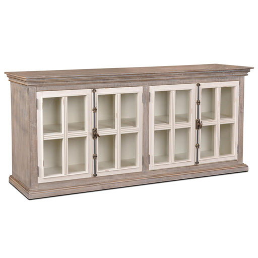 Rustic Farmhouse Grey and White Neutral 2 Door Curio Cabinet — Crafters and  Weavers