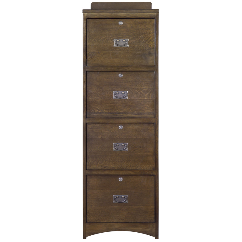 Mission Solid Oak 4 Drawer File Walnut