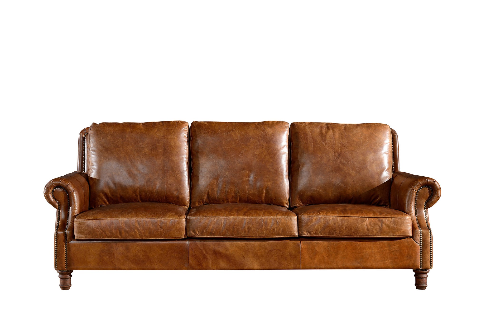 english rolled arm leather sofa