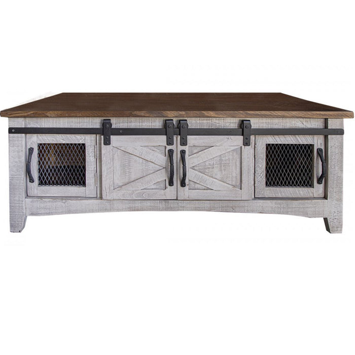 farmhouse sliding door coffee table