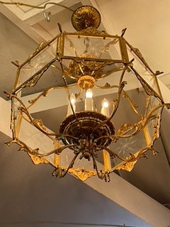 Vintage Solid Brass Chandelier (Made in Spain)