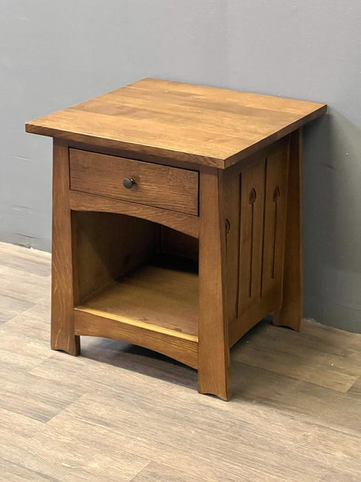 large oak lamp table